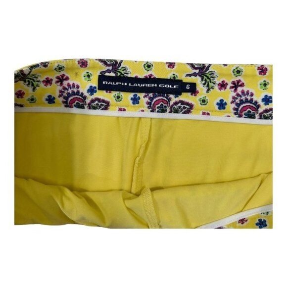 RALPH LAUREN GOLF Women SZ6 Yellow-Floral Mini Skirt Skort Sport Athletic - Picture 3 of 8